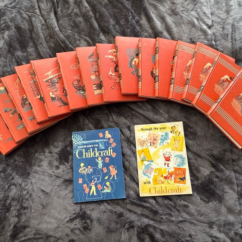 Childcraft Vintage Booklet Set - Red Cloth Hardcover Collection